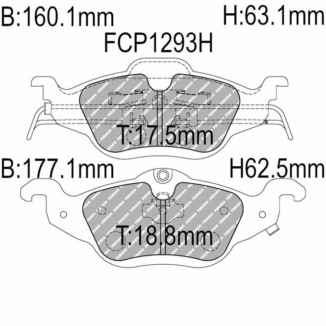 Hovedbilde Bremseklosser, Foran, Opel Astra G, 2.0L, 16V, DS2500, FCP1293H