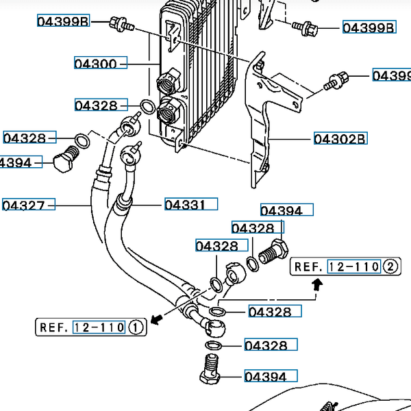 Hovedbilde Slange oljekjøler motor ut, Evo 4-5, MR258837 (04331)