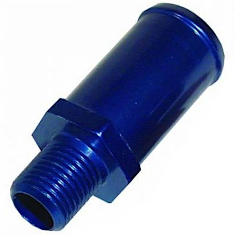 Rett union M10x1, 15mm, Blå, FABFU5