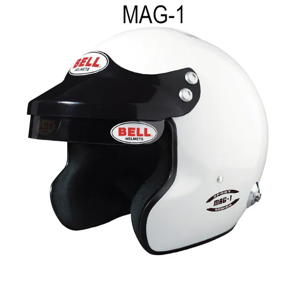 Hovedbilde Bell Mag-1 halvhjelm i hvit, Hans, FIA 8859-2024. BE142608-