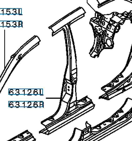 Hovedbilde B-Stolpe, Venstre, Evo 4-6, (63126L) MR208763