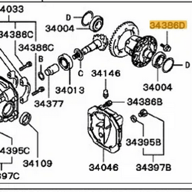 Hovedbilde Bolt Crownwheel Rear Diff, OEM Mitsubishi EVO 4-9, MB092220 (34386D)