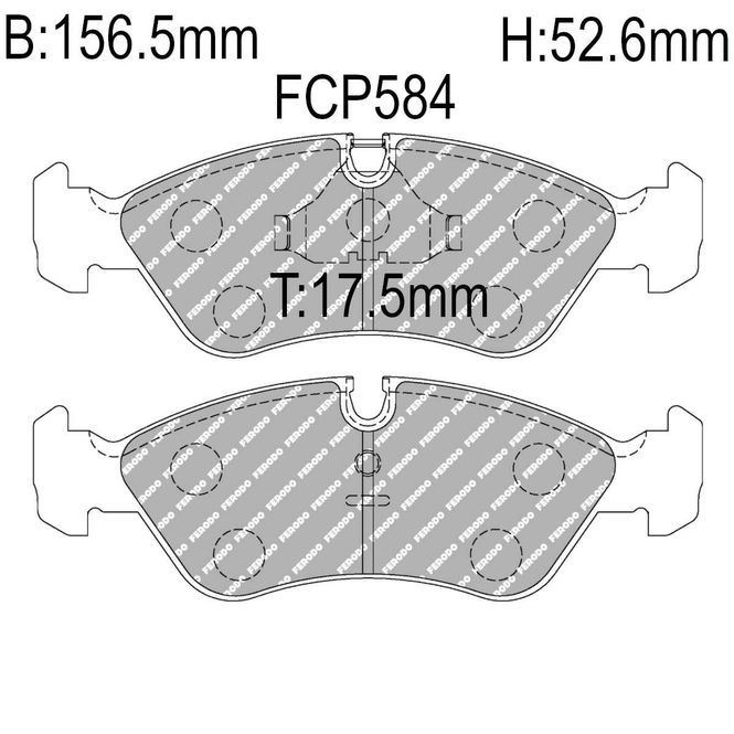 Hovedbilde Bremseklosser, Foran, Opel Kadett, Astra GSI 16V. FCP584-