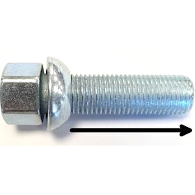 Hovedbilde Hjulbolt, 14mm x 1.5 RAD, 43mm lang, 19mm HEX
