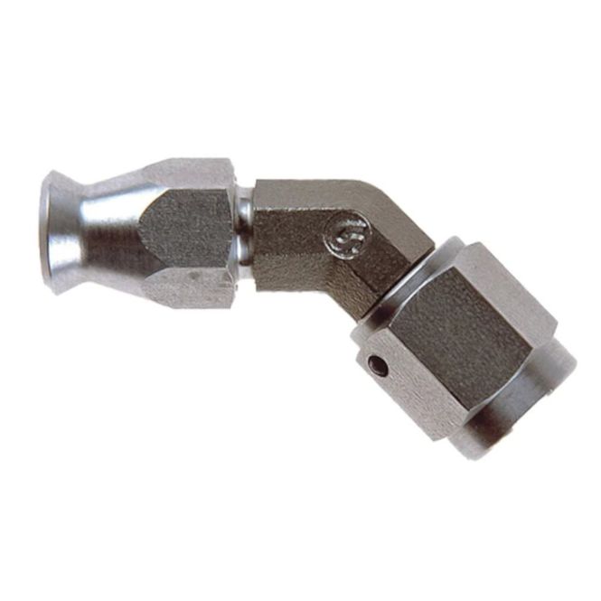 Hovedbilde Goodridge fitting -3 UNF, hunn 45' m/svivel, rustfritt stål