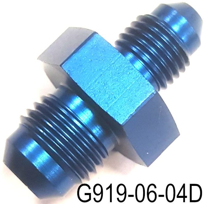 Hovedbilde Goodridge fitting -6 UNF, overgang, hann/hann -4, aluminium