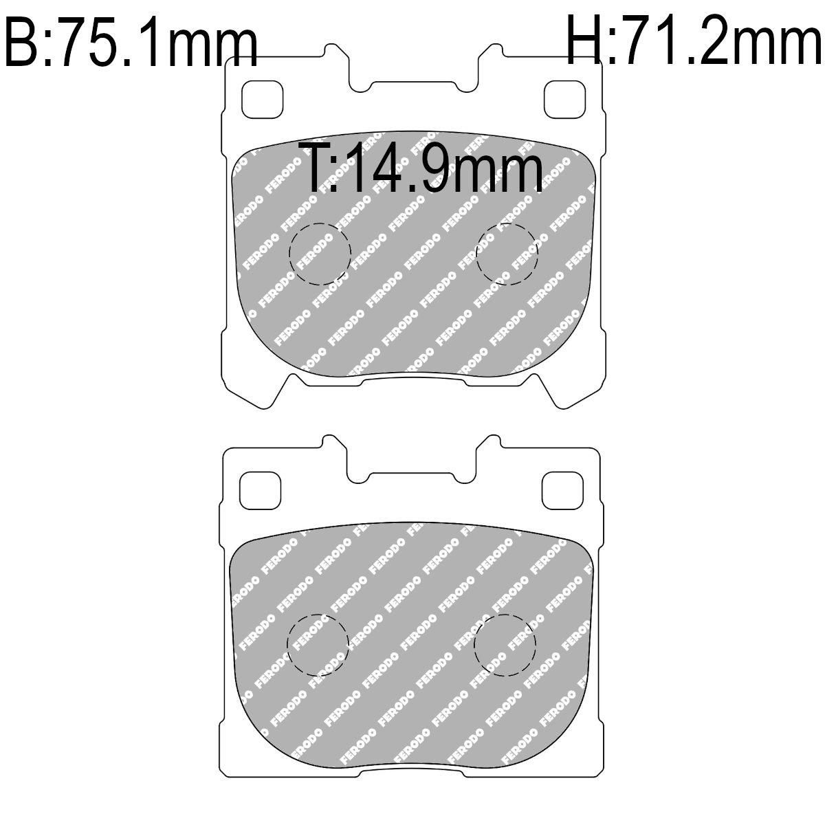 Ferodo bremseklosser for Toyota Yaris GR, Bak,  BRFCP5262H
