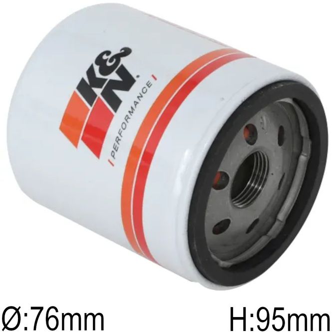 Hovedbilde Oljefilter, K&N, 13/16 ln.-16, Ø76mm, H95mm. HP-1007