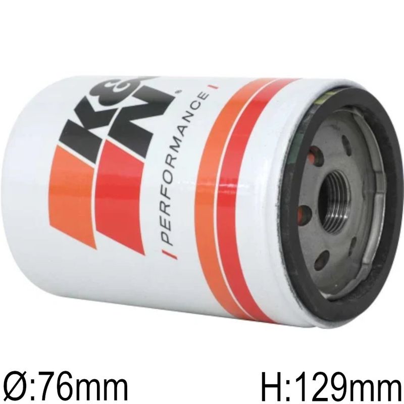 Oljefilter, K&N, M20 X 1.5, Ø76mm, H129mm. HP-4001
