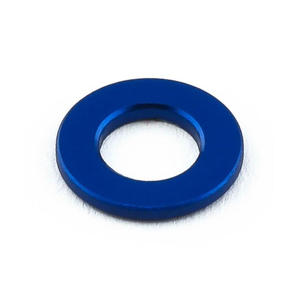 Skive, Alu, til M4 bolt. Blå