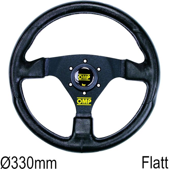 Hovedbilde Ratt, OMP Racing GP, svart, 330mm, flatt, OOD0-1981