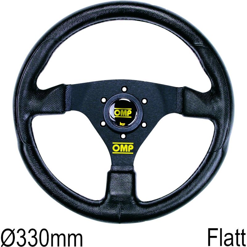 Ratt, OMP Racing GP, svart, 330mm, flatt, OOD0-1981