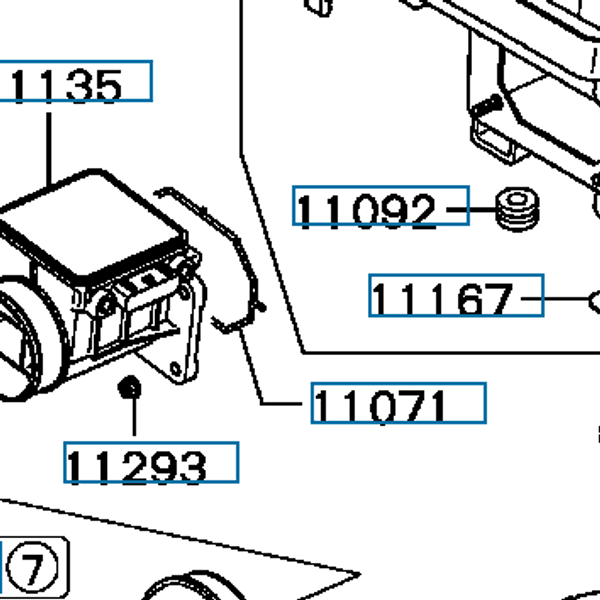 Hovedbilde Gasket, Aircleaner Airflow Sensor, OEM Mitsubishi Evo 4-9, MD151672 (11071)