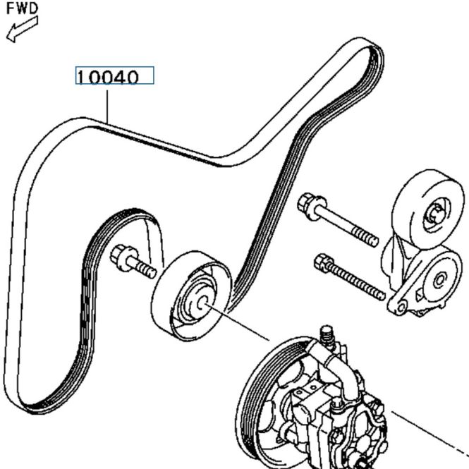 Hovedbilde Belt Alternator & Others, no AC, OEM Evo 7-9, MD377381(10040)