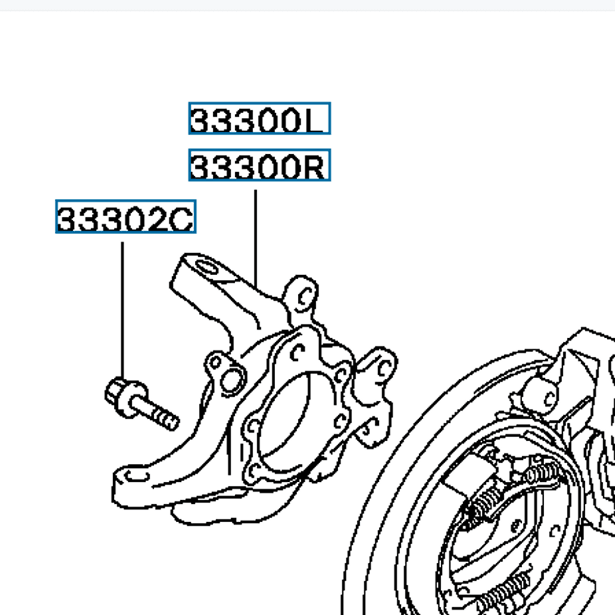 Knuckle, Rear Axle LH, EVO 4-6, MB856421 (33300L)