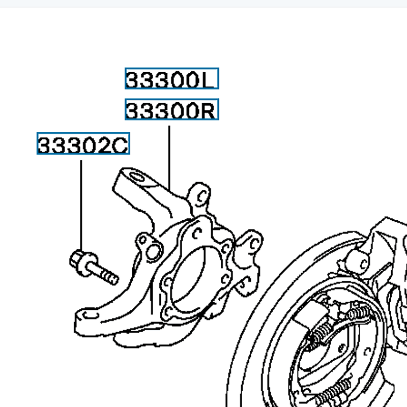 Knuckle, Rear Axle LH, EVO 4-6, MB856421 (33300L)