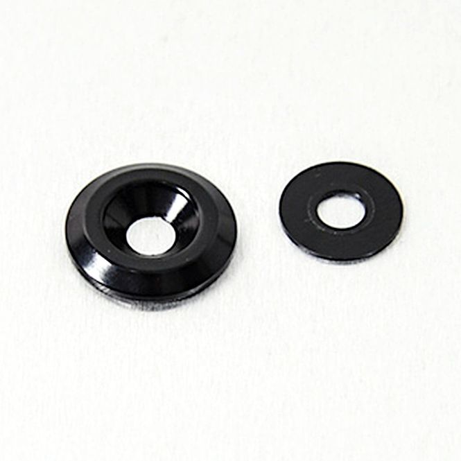 Hovedbilde Skive 22mm y.d., Alu, Til forsenket M6 bolt. Svart