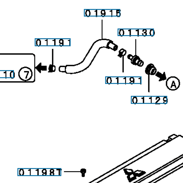 Hovedbilde Slange, toppdeksel EVO 4-9, MD358346 (01915)