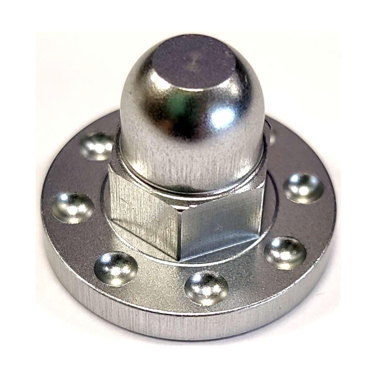 Mutter, Alu, M6 Dome head m/flens, Sølv. ZLDOMEFLN6S