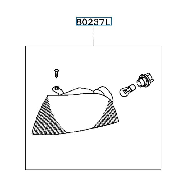 Hovedbilde Lamp Unit, White Turn Signal,FR LH, OEM Evo 4-6, MR508137 (80237L)