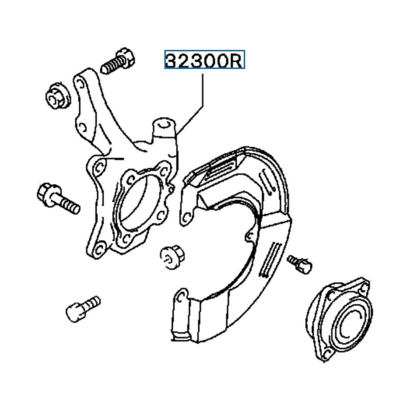 Knuckle, front RH, OEM Evo 4, MB856500 (32300R)
