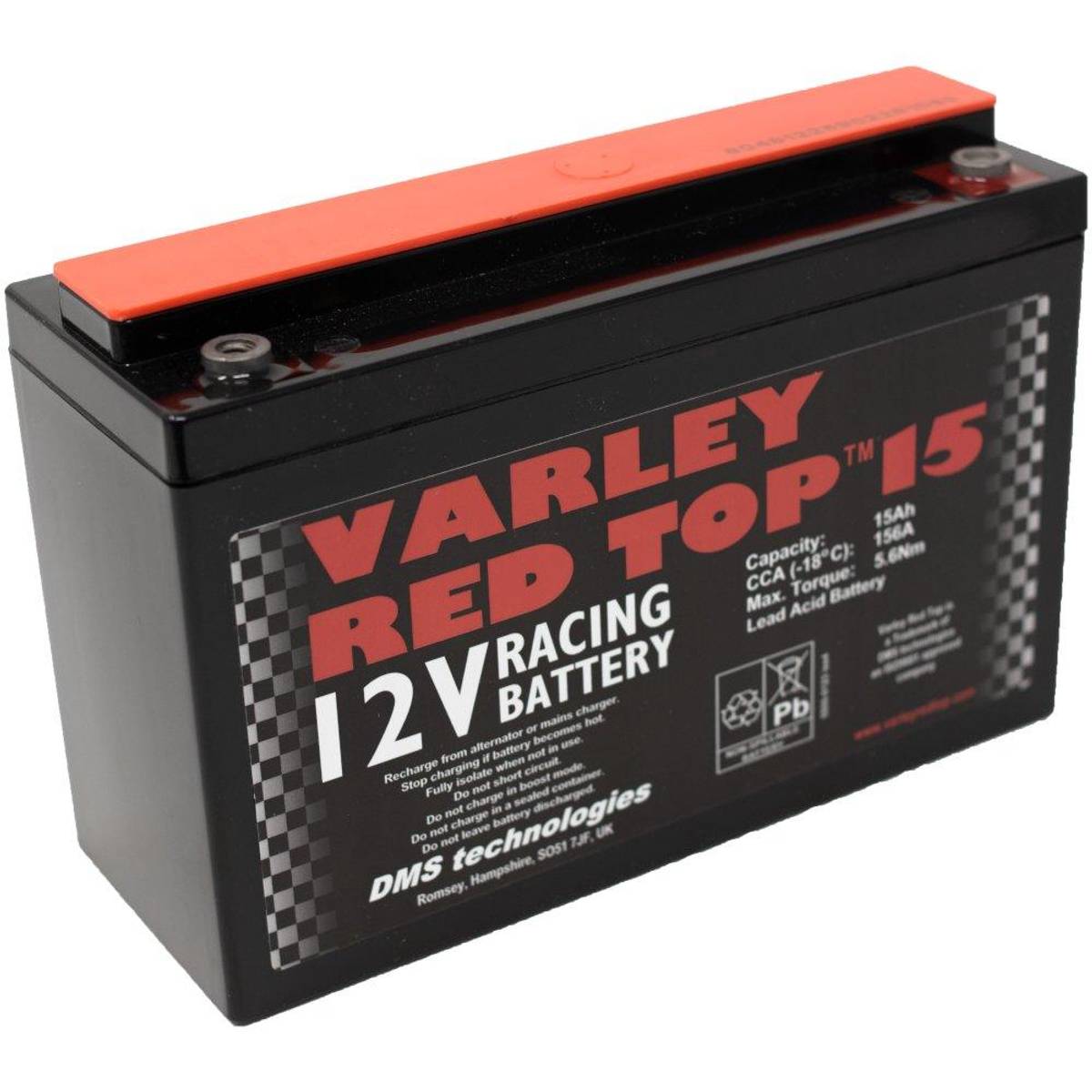 Batteri,  Varley RED TOP 15, 12V 15Ah, 5.5 kg