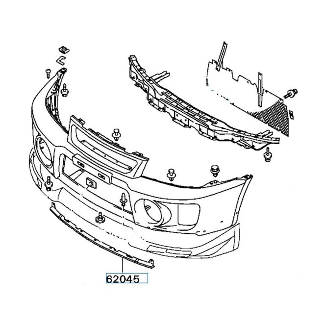 Hovedbilde Plate Front Bumper Lower, OEM Mitsubishi EVO 5, MR396467, (62045)