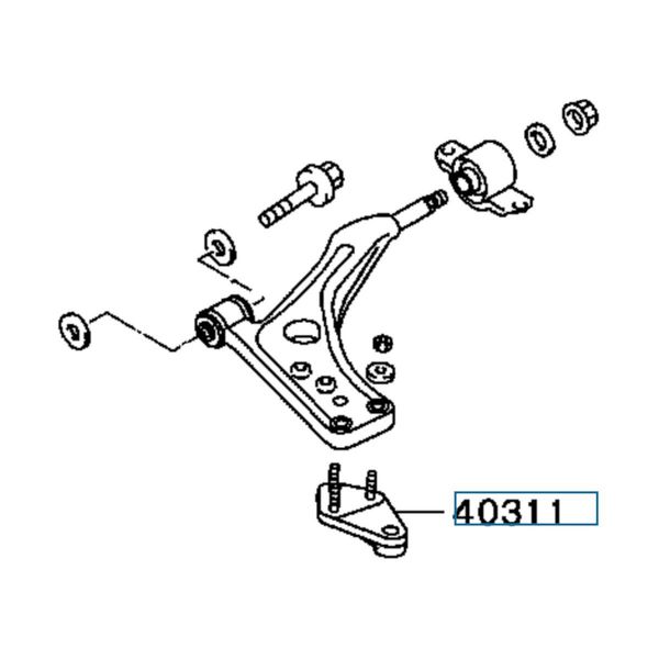 Hovedbilde Bracket, FR Susp Lwr Arm, OEM Evo 6, MR455349 (40311)