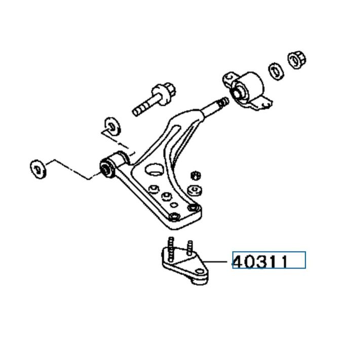 Hovedbilde Bracket, FR Susp Lwr Arm, OEM Evo 6, MR455349 (40311)