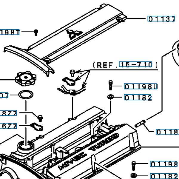 Hovedbilde Deksel over plugger, toppdeksel, Evo 4-9, 1035A249 (01137)