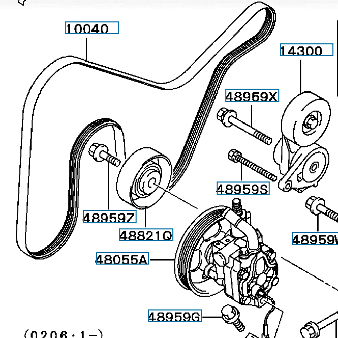 Hovedbilde Belt Alternator & Others, with AC, OEM Evo 7-9, MN158794 (10040)