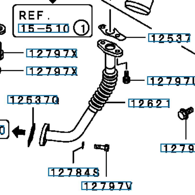 Bolt Turbocharger Oil Return Pipe to Sump Pan, OEM Mitsubishi Evo 4-9, MN156739 (12797V)