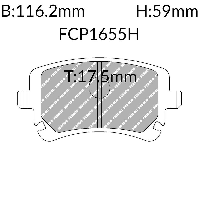 Bremseklosser, bak, Audi A4 B7 RS4, A5, A6, A8, DS2500. FCP1655H