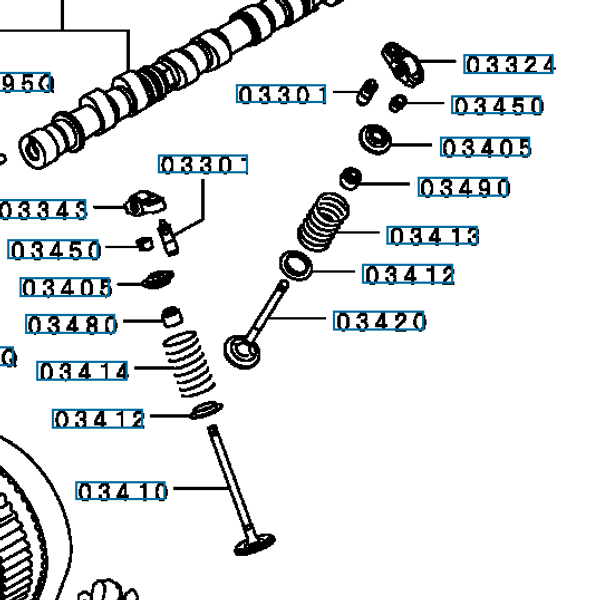 Hovedbilde Ventiltettning innsug, grå, Evo 4-9, MD306079 (03480)