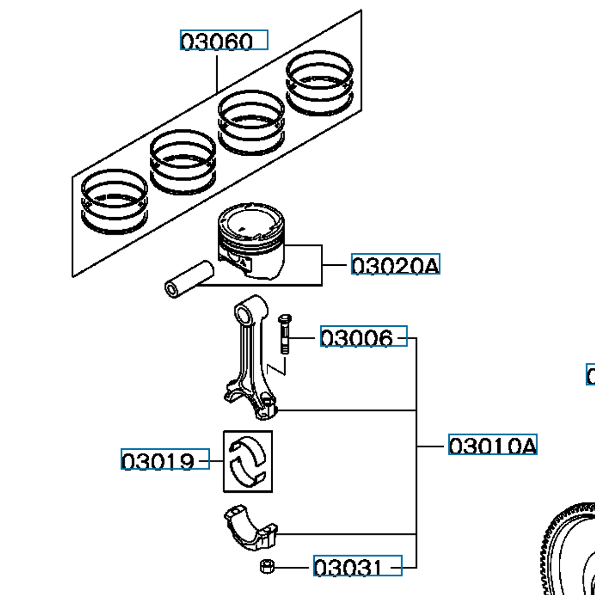 Stempelringsett til 1stempel, Evo 4-9, 1110A660 (03060)