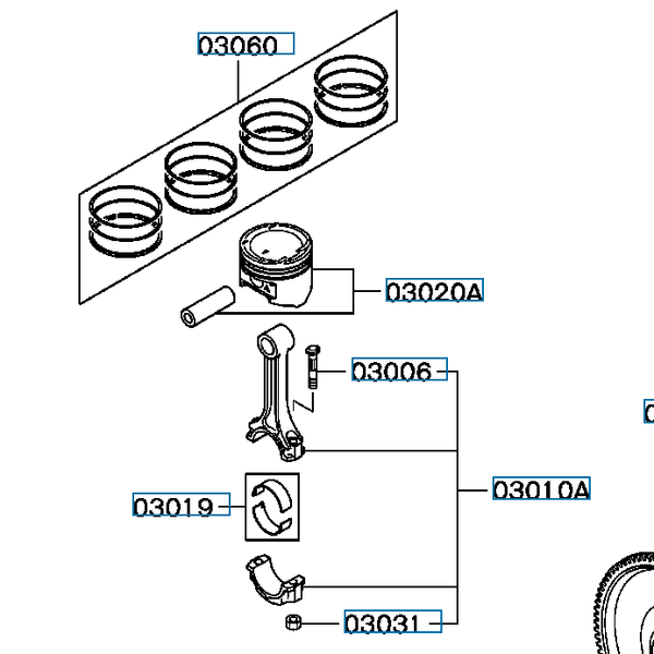 Hovedbilde Stempelringsett til 1stempel, Evo 4-9, 1110A660 (03060)