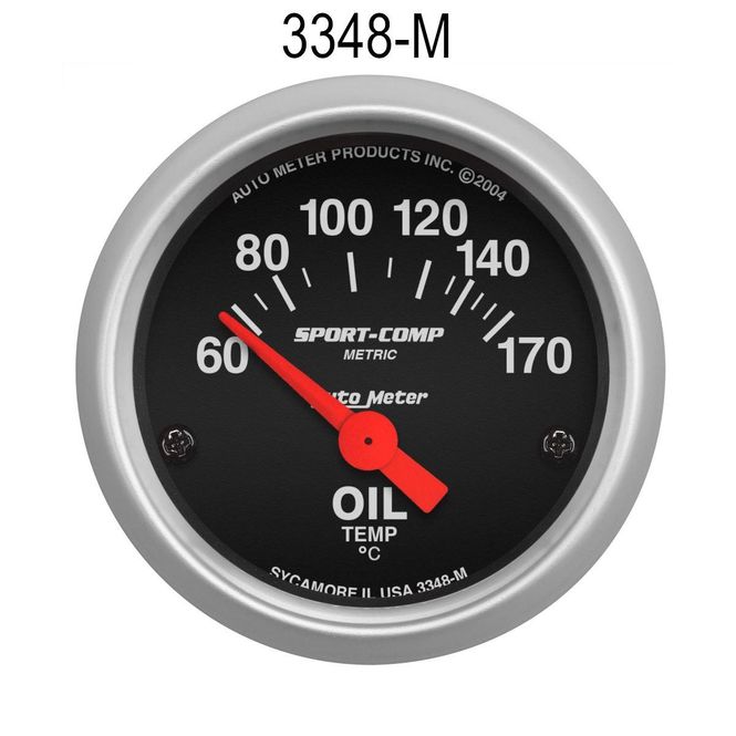 Hovedbilde Oljetemp. instrument, Autometer Sport-Comp 52mm, 60-170'. AM3348