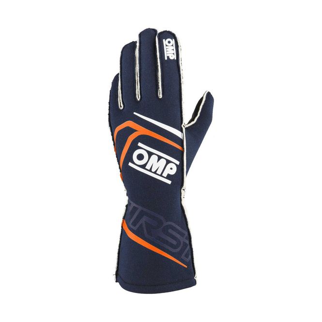 Hovedbilde OMP First kjørehanske Marineblå/Orange, FIA. 0776-B01-249-